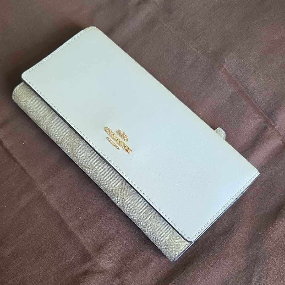Coach Cream and Tan Women's Wallet